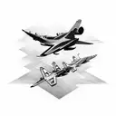 fighter jets in a dogfight tattoo design idea