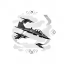 fighter jets in a dogfight tattoo design idea
