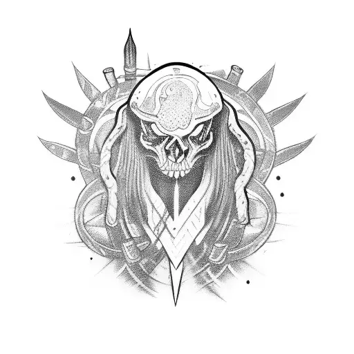 shaman's stick tattoo design idea