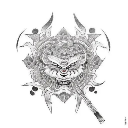 shaman's stick tattoo design idea