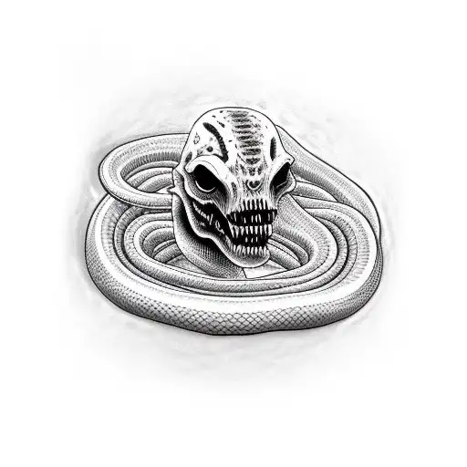 Realism "Zombie Snake" Tattoo Idea BlackInk AI