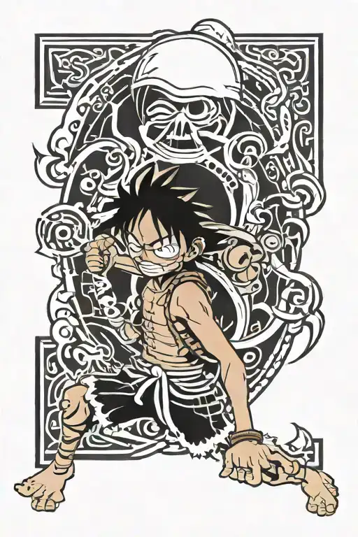 luffy from one piece tattoo design idea