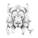 Lion and elephant tattoo design idea