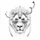 Lion and elephant tattoo design idea