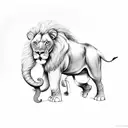 Lion and elephant tattoo design idea