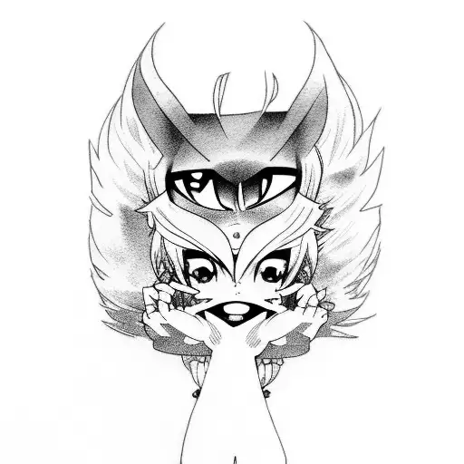 anime thigh cute easy tattoo design idea