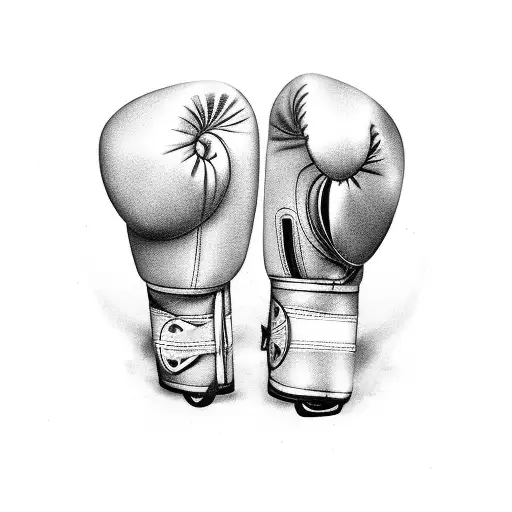 Knife and boxing gloves crossed tattoo design idea