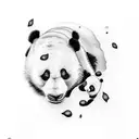 panda falling with Bamboo on it's hand tattoo design idea