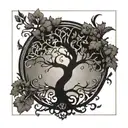 Phoenix autism tree of life intertwined tattoo design idea