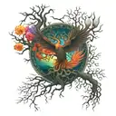 tree of life is it phoenix rising tattoo design idea