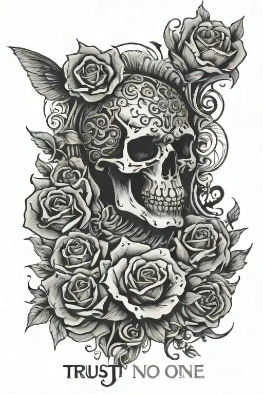 trust no one tattoo design idea