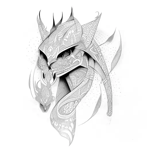 modern tribal tattoo design idea