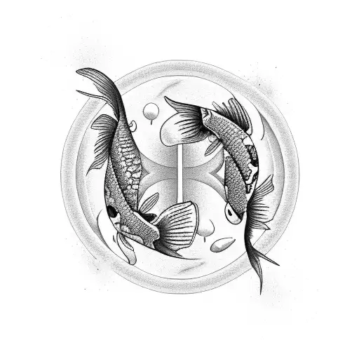 yin yang koi fish tattoo design idea