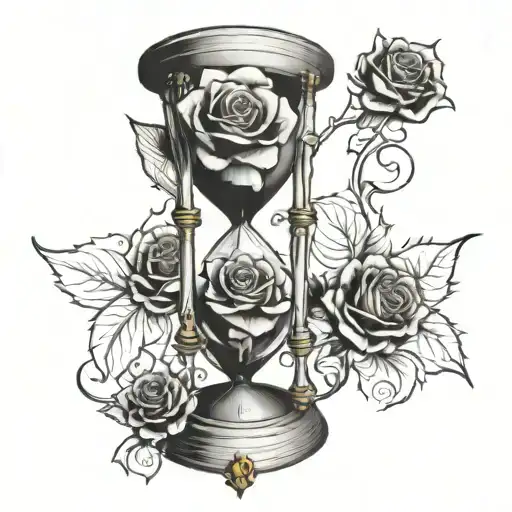 black rose sobriety hourglass taya owen tattoo design idea