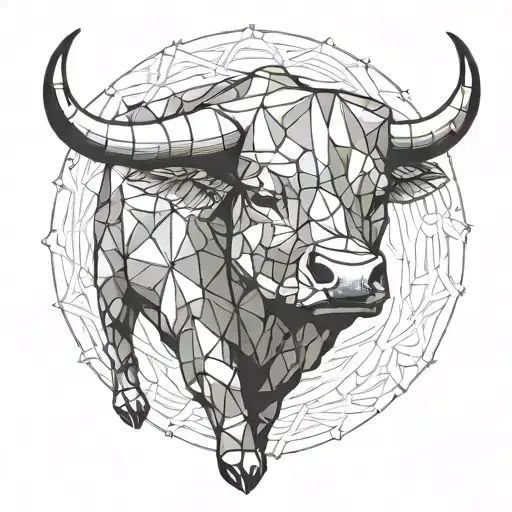 charging bull tattoo design idea
