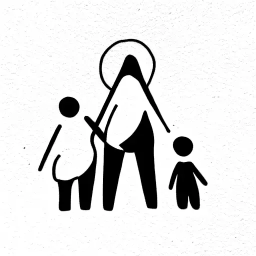 mother and 2 sons  tattoo design idea