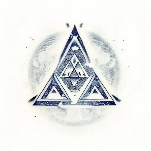 triforce, katana, moon tattoo design idea