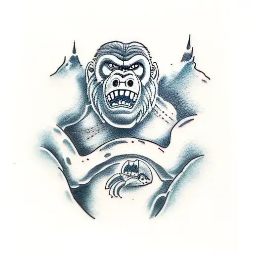king kong vs godzilla tattoo design idea