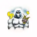 king kong fighting with godzilla tattoo design idea