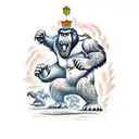 king kong fighting with godzilla tattoo design idea