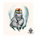 king kong fighting with godzilla tattoo design idea