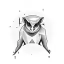 fruit bat and moon tattoo design idea