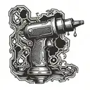 charred drill tattoo design idea