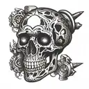 charred drill tattoo design idea