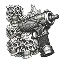 charred drill tattoo design idea