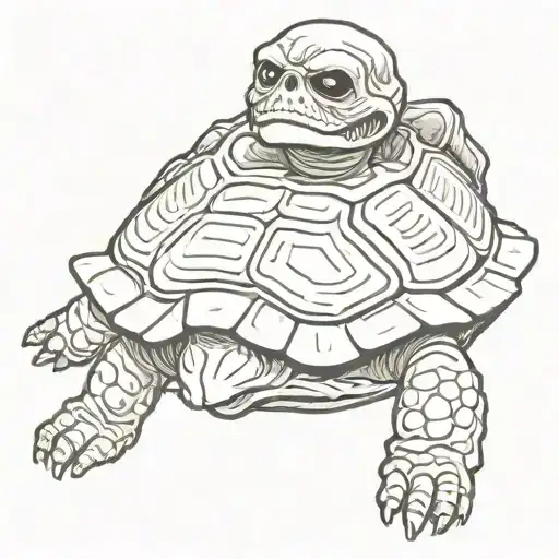skeletor turtle tattoo design idea