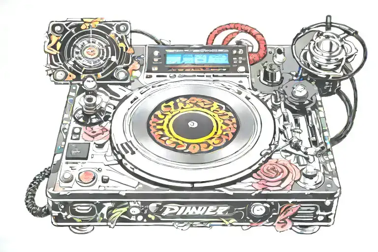 pioneer cdj tattoo design idea