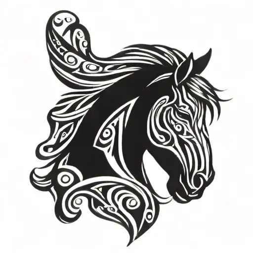 horse head tattoo design idea