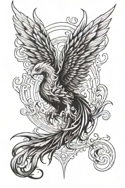 Phoenix final fantasy 16 tattoo design idea