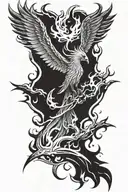 Phoenix rising from flames tattoo design idea