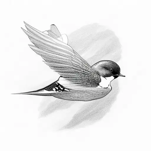 swallow bird wearing scuba gear underwater tattoo design idea