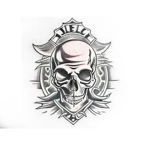 skull motorcycle harley Davidson tattoo design idea