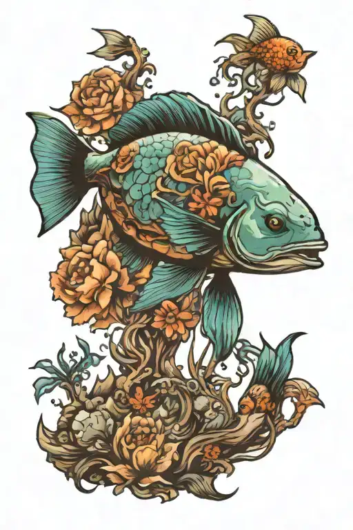 aquarium tattoo design idea