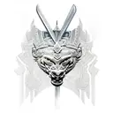 knight kneel with sword stuck on ground with three lions heads behind him tattoo design idea