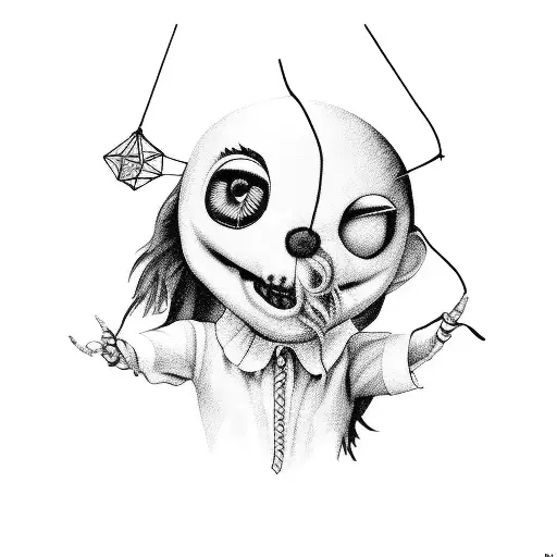 puppet master with strings to puppet cut tattoo design idea