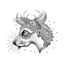 indian and animals tattoo design idea
