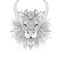 indian and animals tattoo design idea