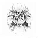 indian and animals tattoo design idea