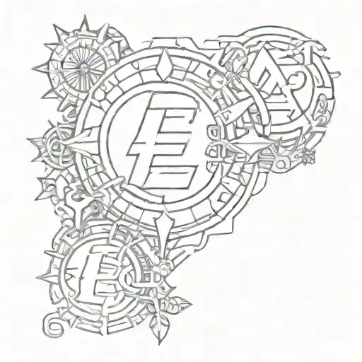 euro symbols tattoo design idea