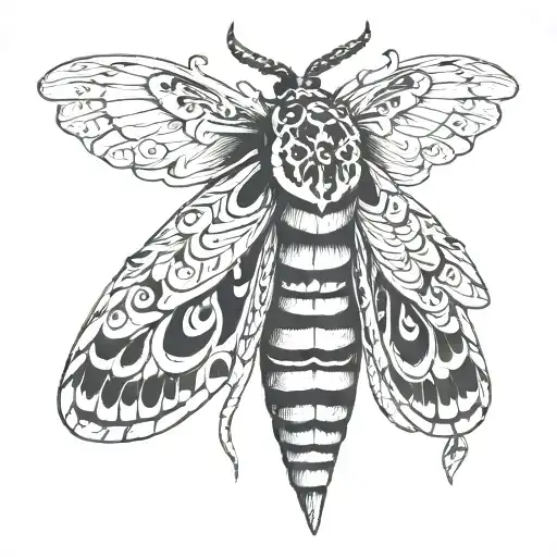 Death Head Moth day of the dead  tattoo design idea