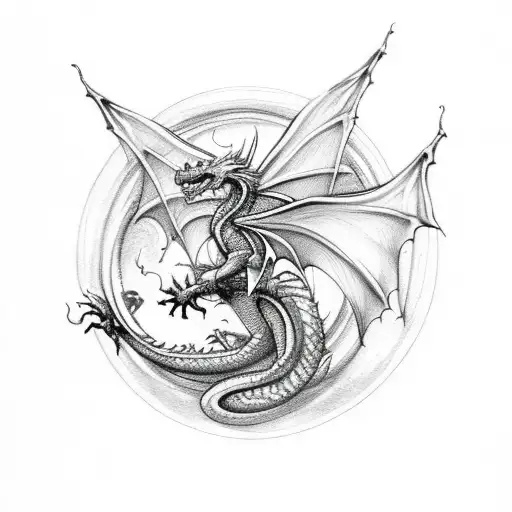 dragon evil fairy outer space  tattoo design idea