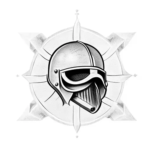 crusader helmet with Ephesians 6:12 verse tattoo design idea