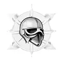 crusader helmet with Ephesians 6:12 verse tattoo design idea