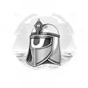crusader helmet with Ephesians 6:12 verse tattoo design idea