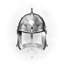 crusader helmet with Ephesians 6:12 verse tattoo design idea