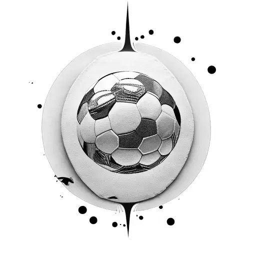 Combine a soccer ball and a fish in a dynamic and abstract way tattoo design idea
